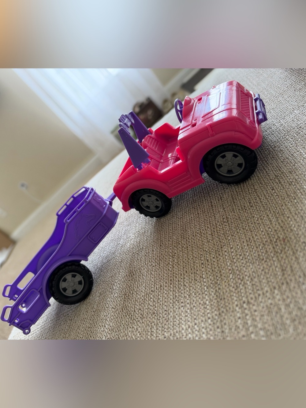 Simba's doll small pink car and trailer